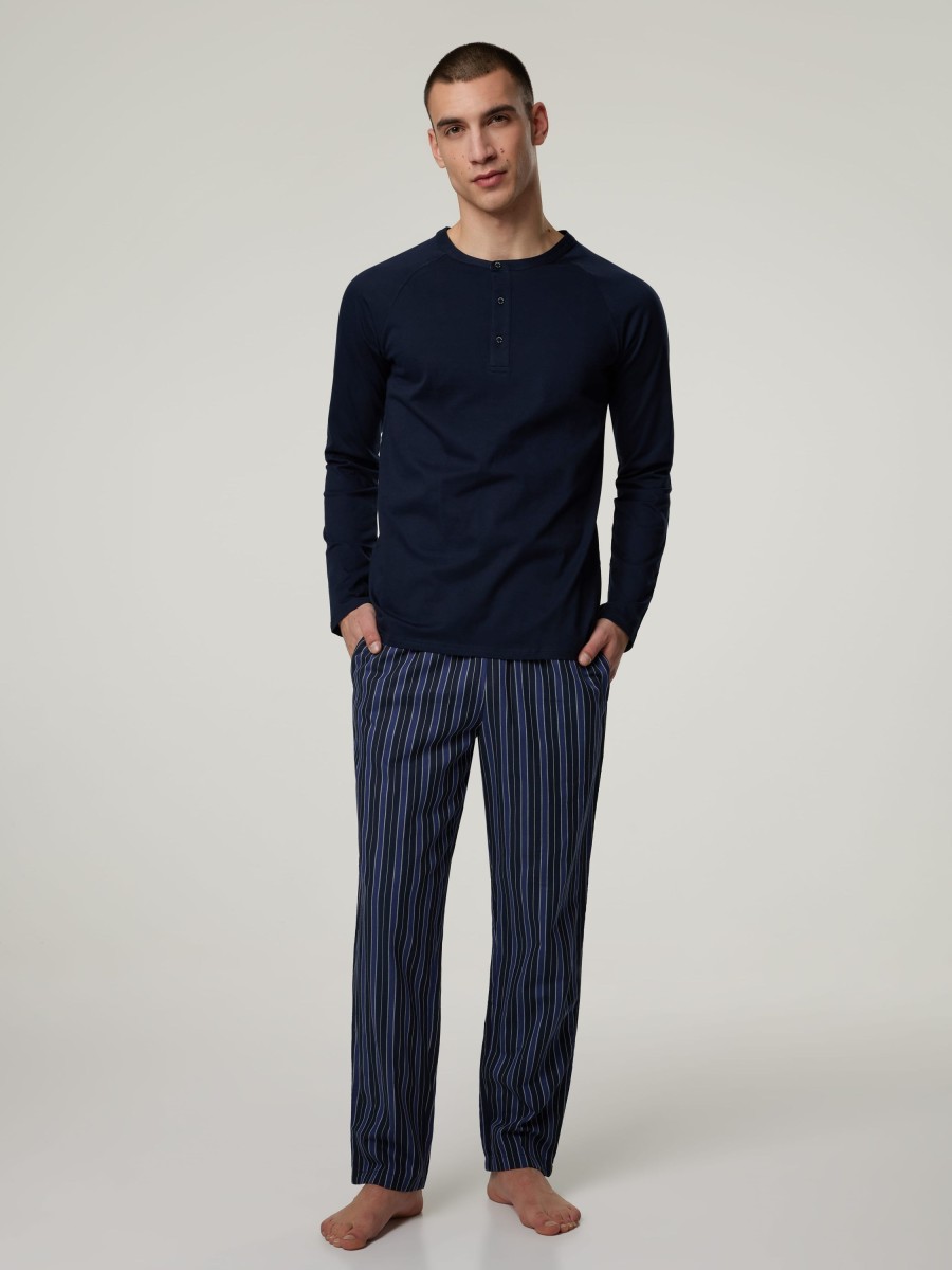 Manner Schiesser Wasche & Loungewear | Pyjama Marine