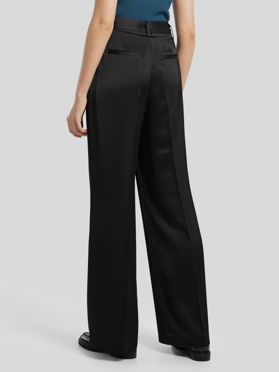 Frauen Comma Hosen | Elegante Hose Mit Schleife Schwarz