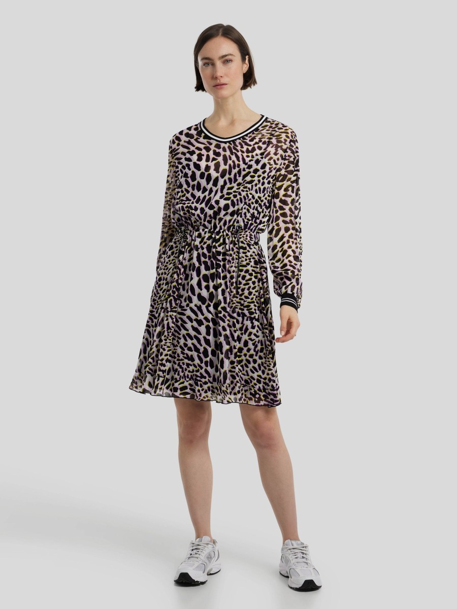 Frauen Marc Cain Kleider | Kleid Mit Leoprint Flieder