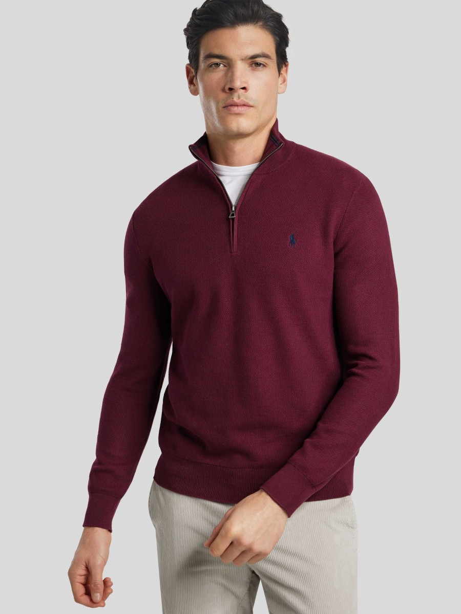 Manner Polo Ralph Lauren Men Pullover & Strickjacken | Troyer Bordeaux