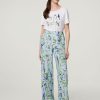 Frauen Marc Cain Hosen | Hose Mit Blumenprint Hellblau