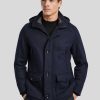 Manner Bugatti Mantel | Parka Mit Kapuze Marine