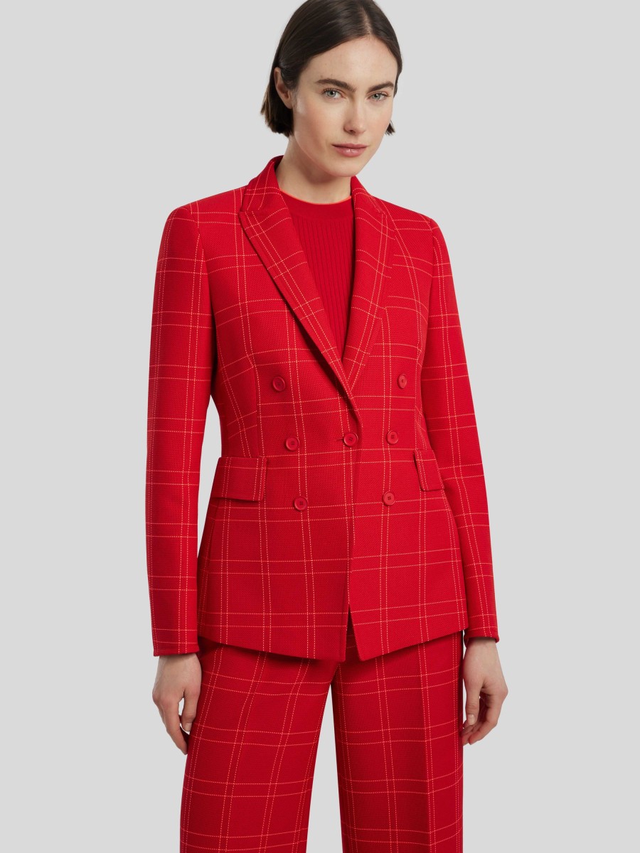 Frauen Akris Punto Blazer | Karierter Blazer Rot