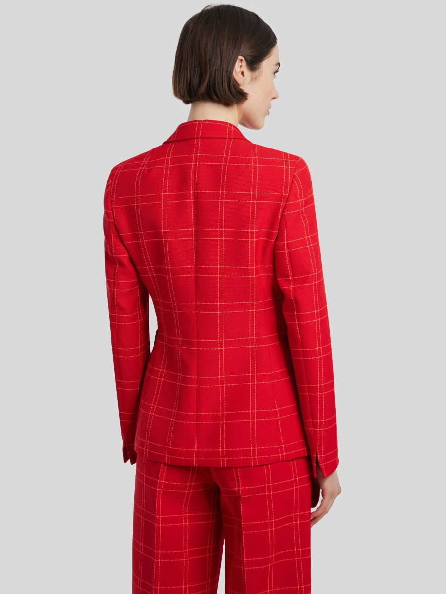 Frauen Akris Punto Blazer | Karierter Blazer Rot