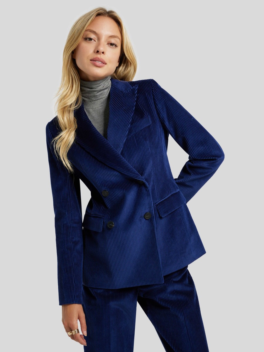 Frauen Max Mara Weekend Blazer | Blazer Aus Kord Royal