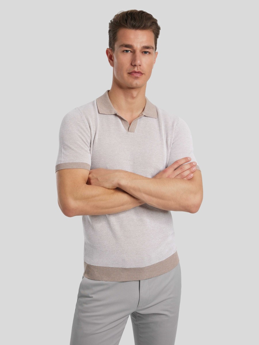 Manner Burger Polo-Shirts | Polo-Shirt Aus Pique Beige