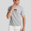 Manner Gant T-Shirts & Shirts | T-Shirt Mit Logo Grau