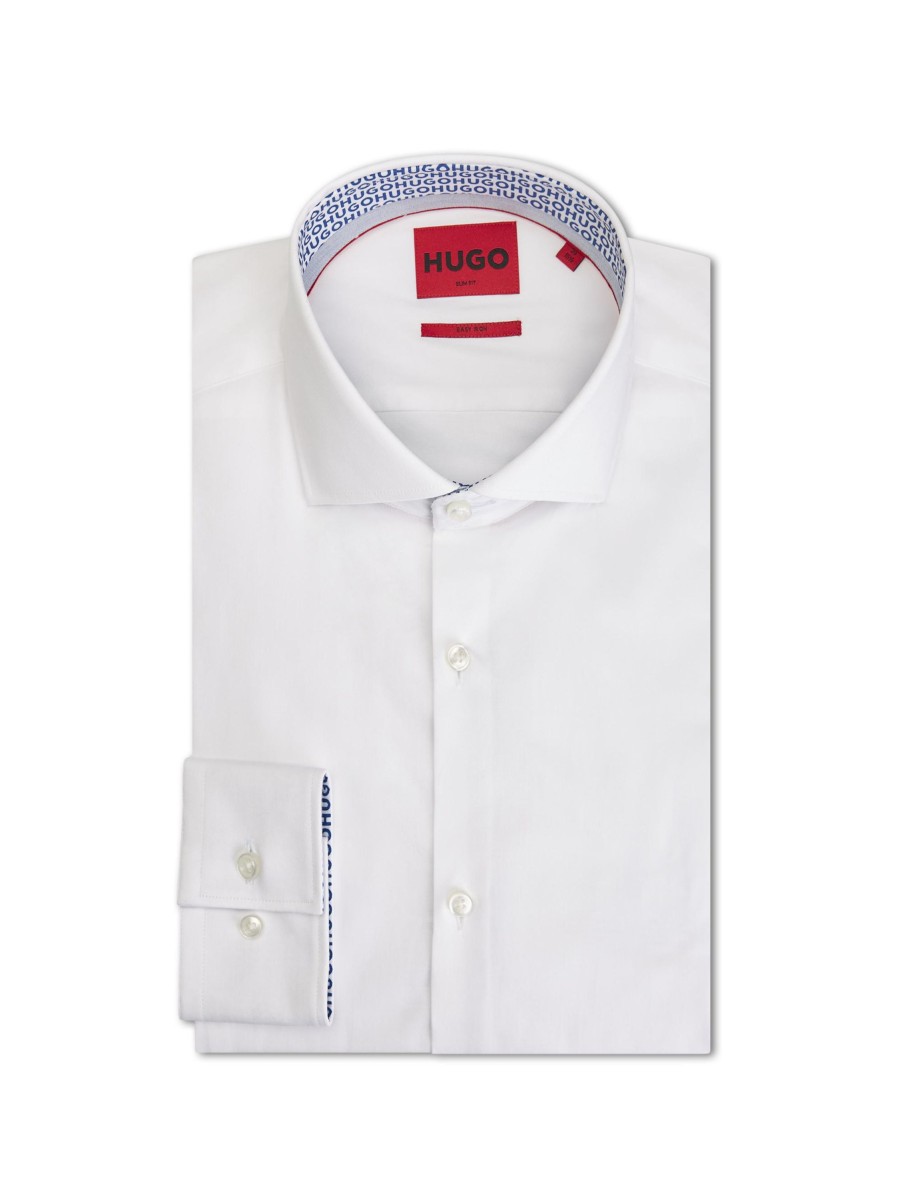 Manner HUGO Hemden | Hemd Im Slim Fit Weiss