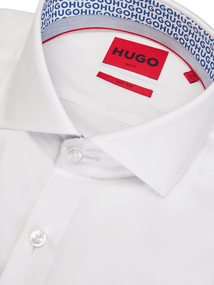 Manner HUGO Hemden | Hemd Im Slim Fit Weiss