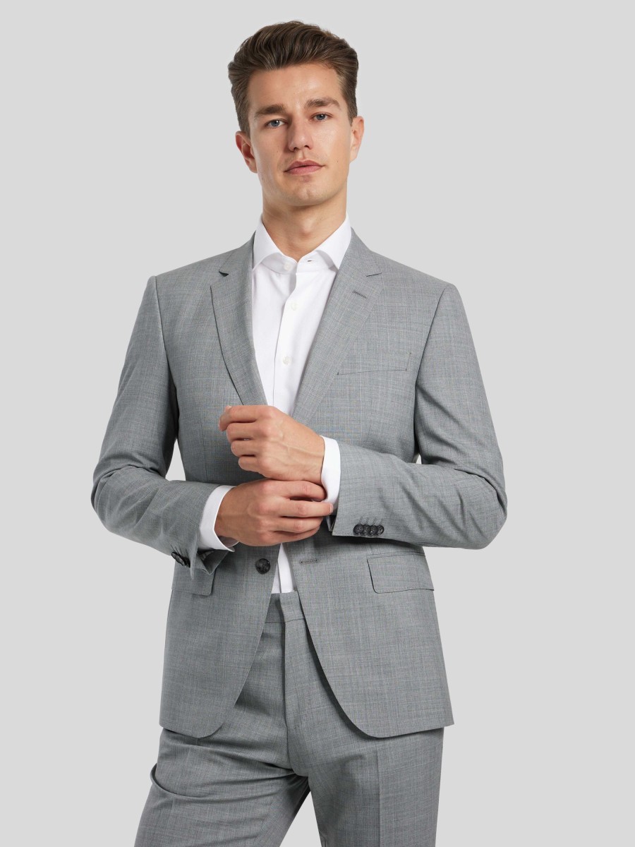 Manner BOSS Men Anzuge | Anzug 2-Teilig Im Slim Fit Huge Hellgrau