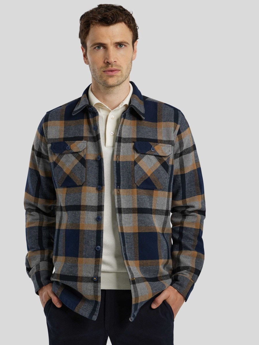 Manner Barbour Jacken | Overshirt Im Tailored Fit Marine