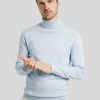 Manner Paul Pullover & Strickjacken | Rollkragenpullover Im Slim Fit Hellblau