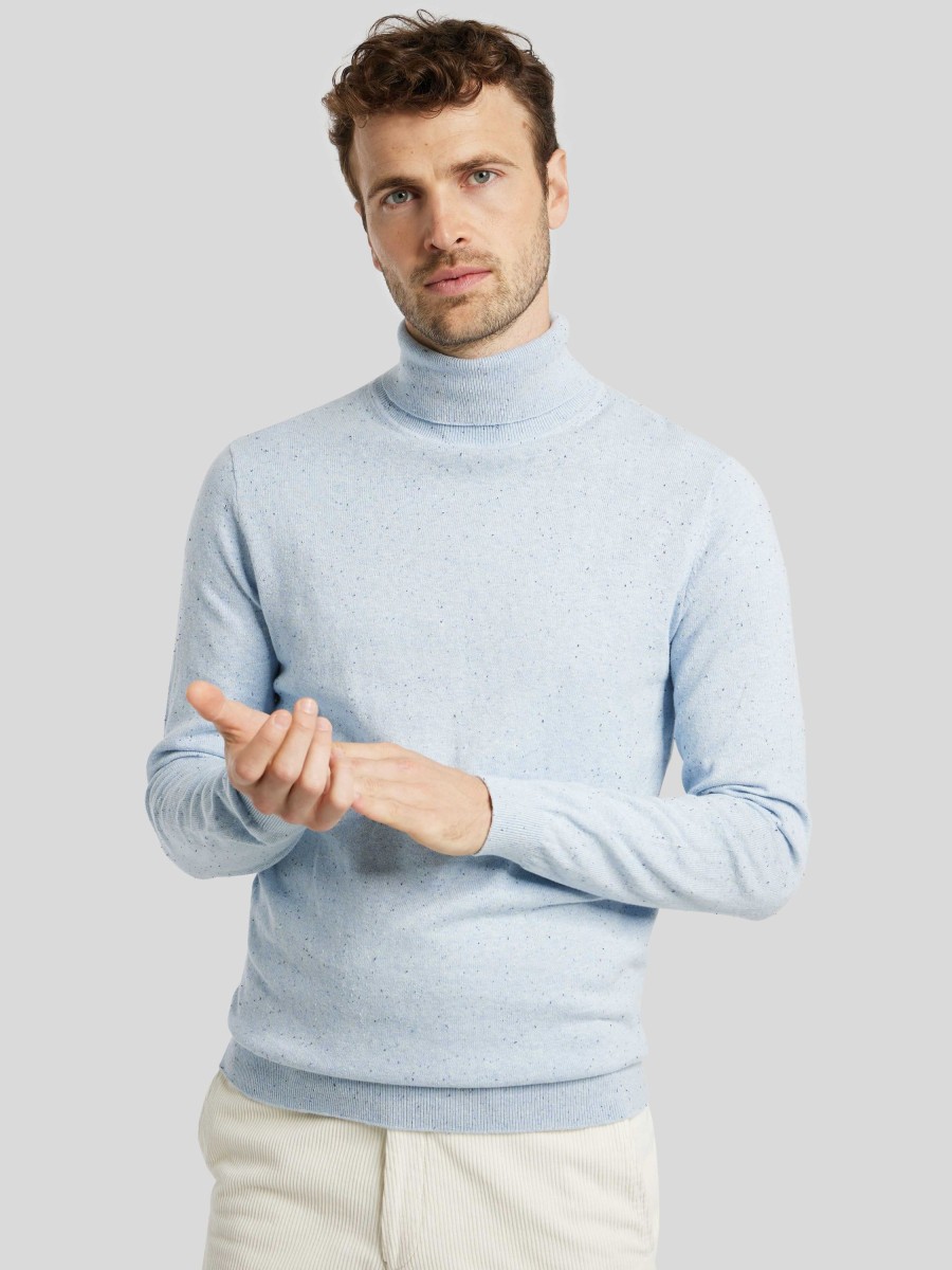 Manner Paul Pullover & Strickjacken | Rollkragenpullover Im Slim Fit Hellblau