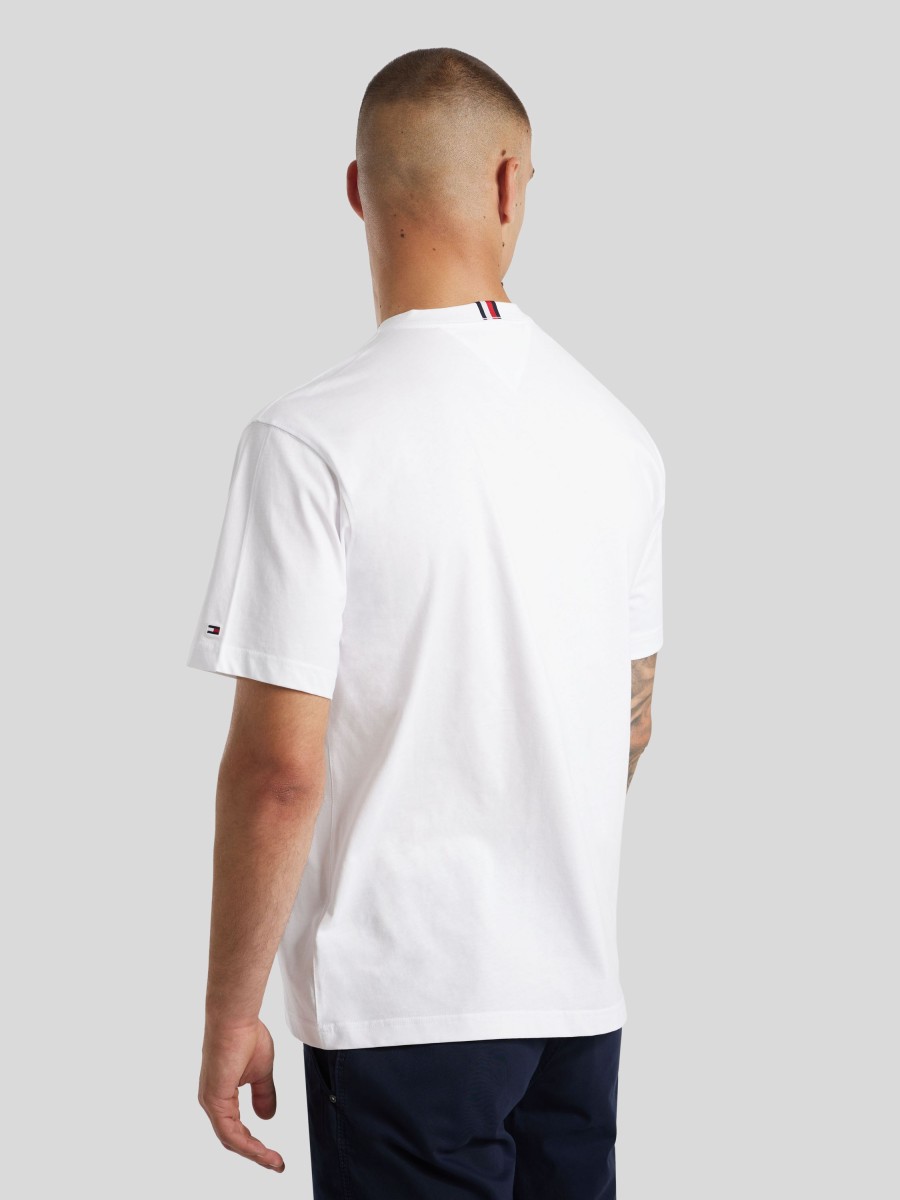 Manner Tommy Hilfiger T-Shirts & Shirts | T-Shirt Mit Print Weiss