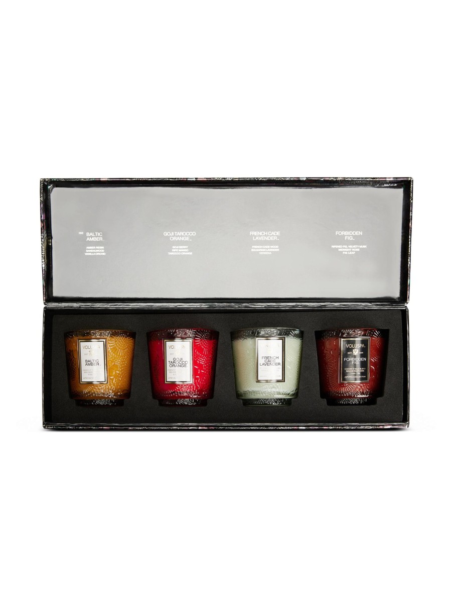 Frauen Voluspa Boutique | Duftkerzen 4Er Geschenkeset Pedestal Candle Gift Set Schwarz