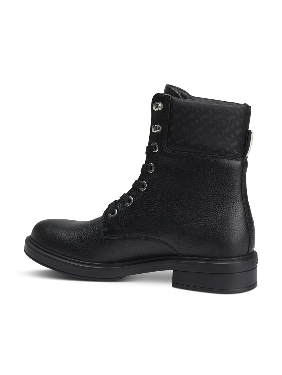 Frauen BOSS Women Boots & Stiefeletten | Schnurstiefel Schwarz