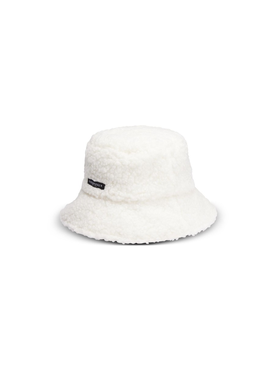 Frauen Seeberger Hute & Mutzen | Bucket Hat Im Teddy-Look Ecru