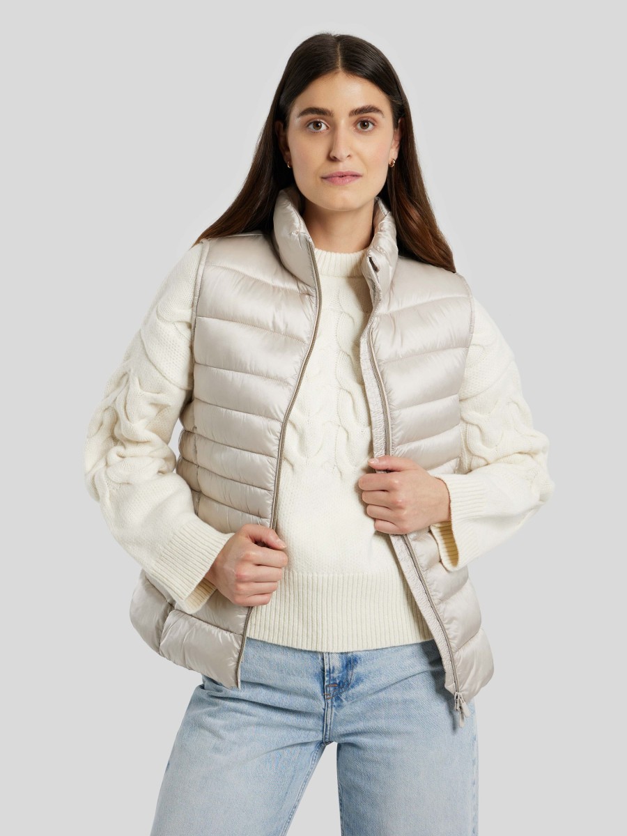 Frauen Save the Duck Gilets & Westen | Steppweste Lynn Beige