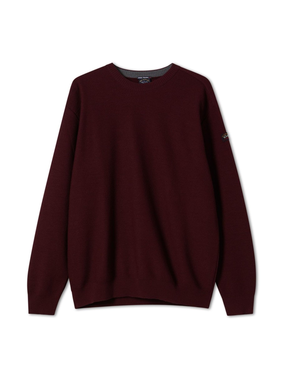 Manner Paul & Shark Grosse Grossen | Pullover Aus Wolle Bordeaux