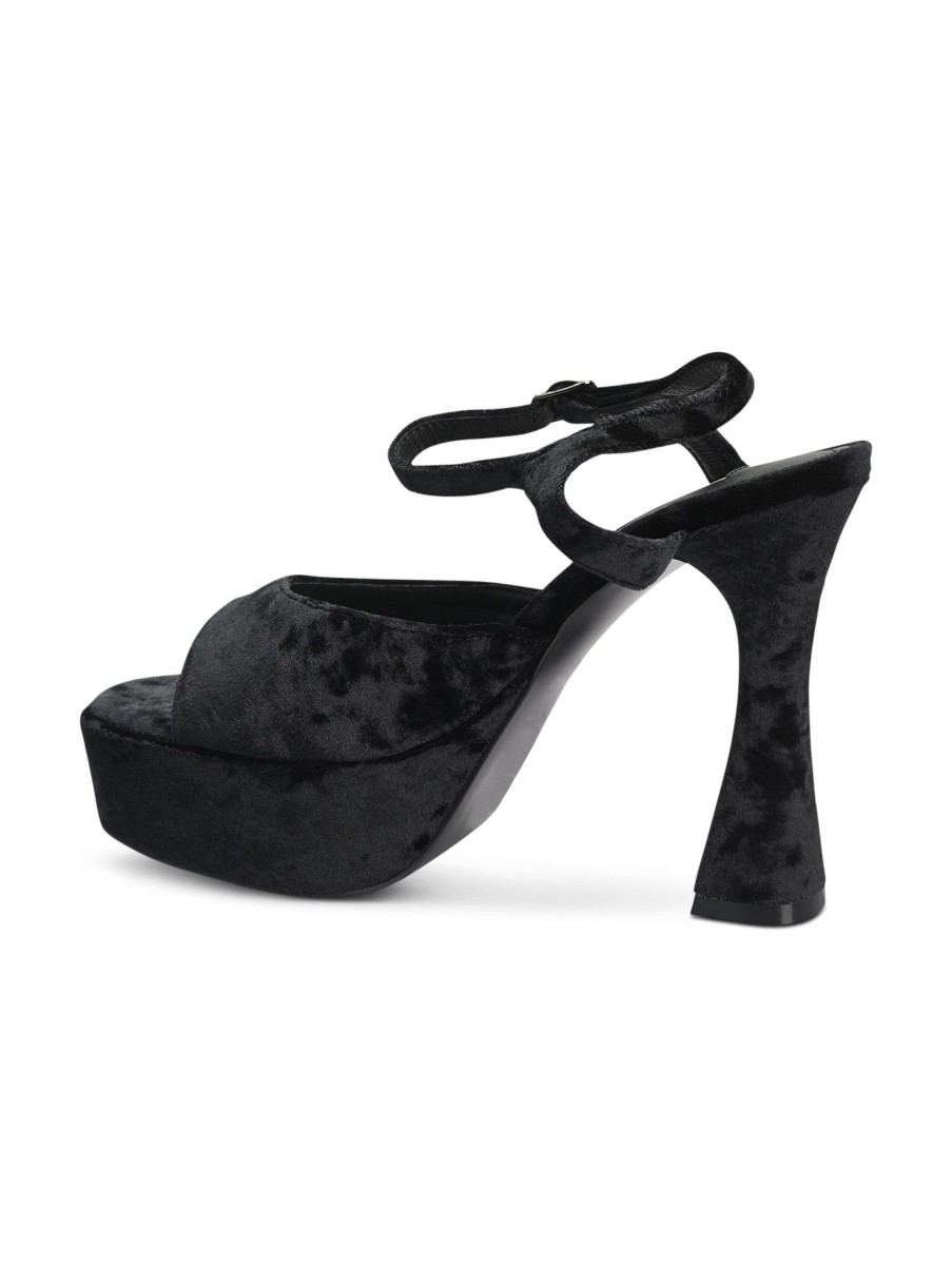 Frauen Bibi Lou High Heels & Pumps | Sandalette Aus Velvet Selma Schwarz