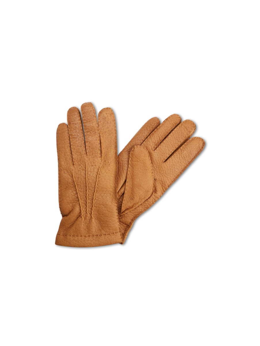 Manner Burger Handschuhe | Handschuhe Aus Peccary-Leder Cognac