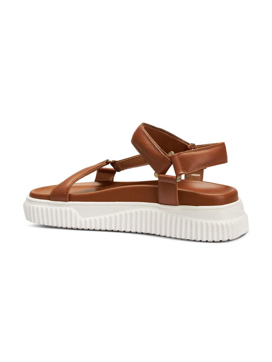 Frauen Voile Blanche Sandalen & Sandaletten | Sandale Mit Plateau Cognac