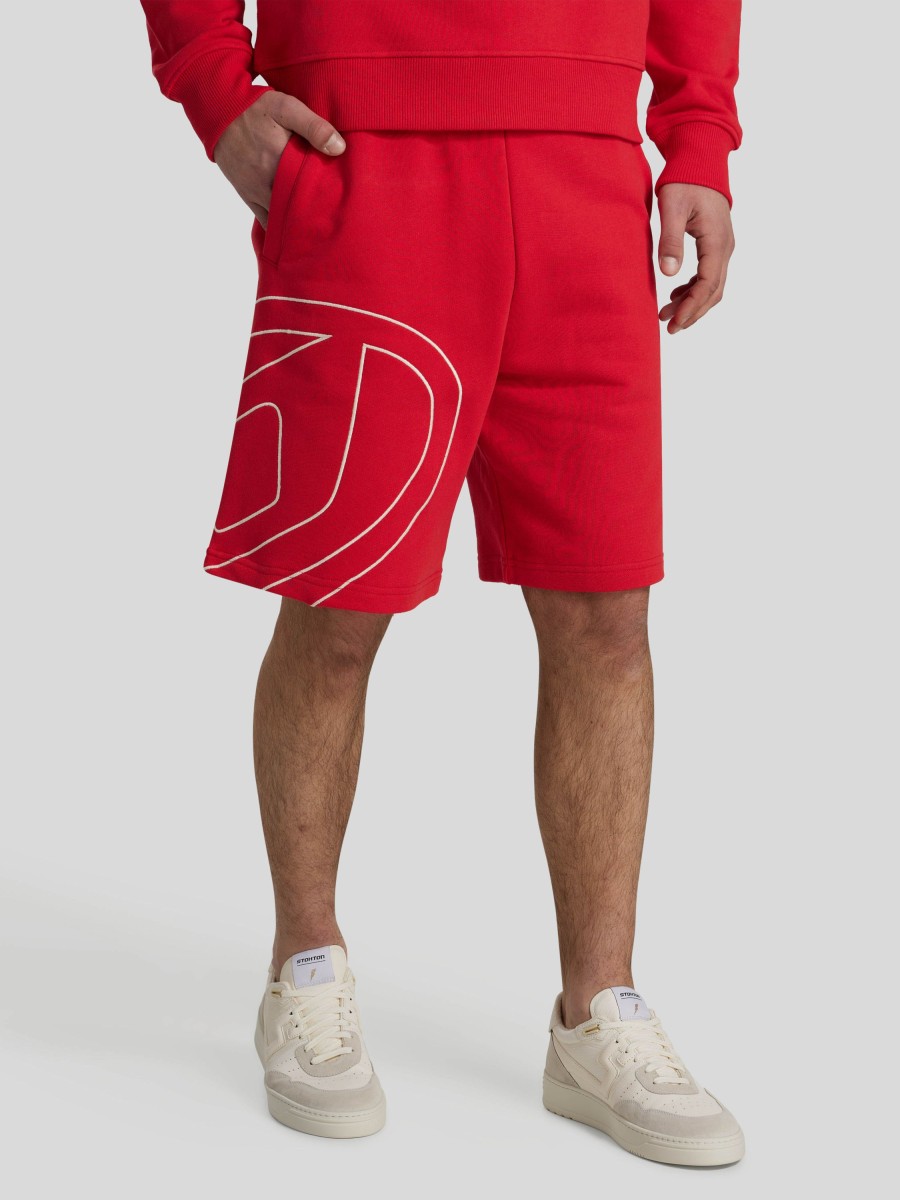 Manner Diesel Shorts | Sweatshorts P-Crow-Megoval Rot