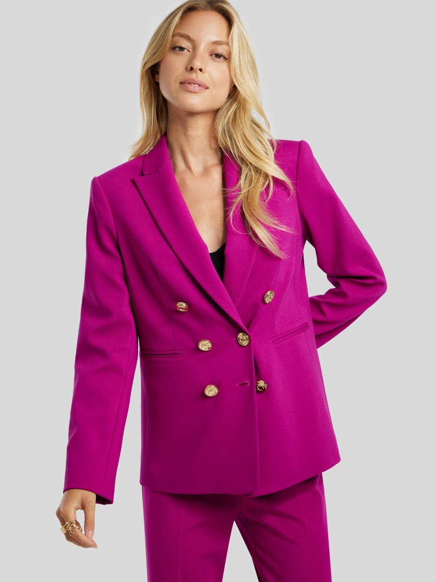 Frauen Pinko Anzuge | Doppelreihiger Blazer Alexia Fuchsia