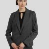 Frauen Comma Blazer | Blazer Mit Hahnentritt Anthrazit