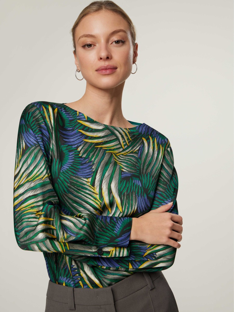 Frauen windsor. Blusen & Tuniken | Bluse Mit Allover-Print Grun