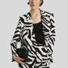 Frauen Marc Cain Blazer | Blazer Mit Zebra-Print Weiss