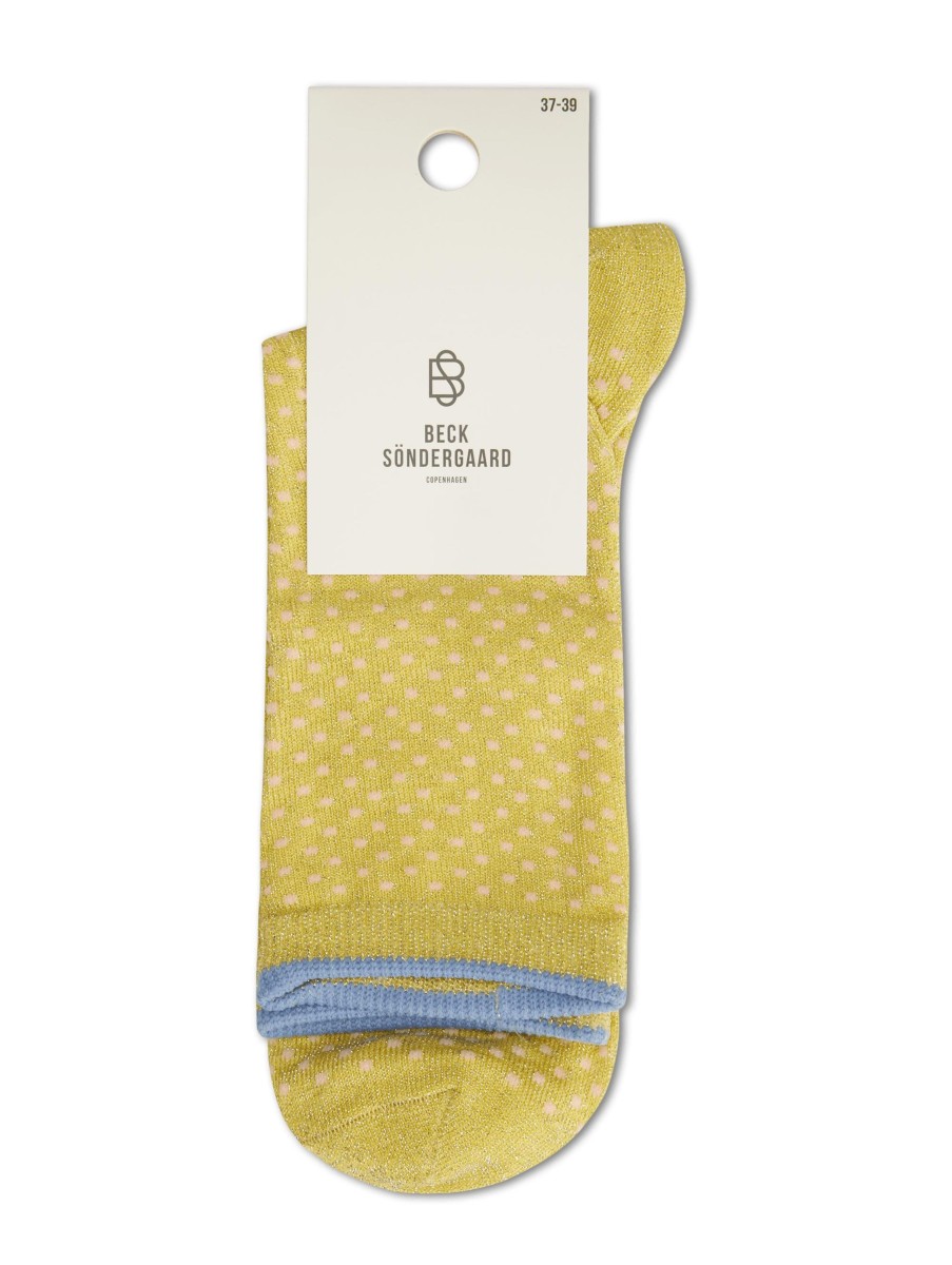 Frauen Becksöndergaard Wasche & Loungewear | Socken Dina Small Dots Gelb