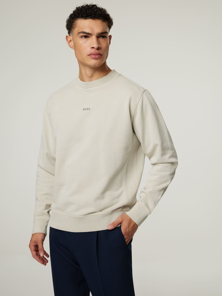 Manner BOSS Casual Hoodies & Sweatshirts | Sweatshirt Wefade Beige