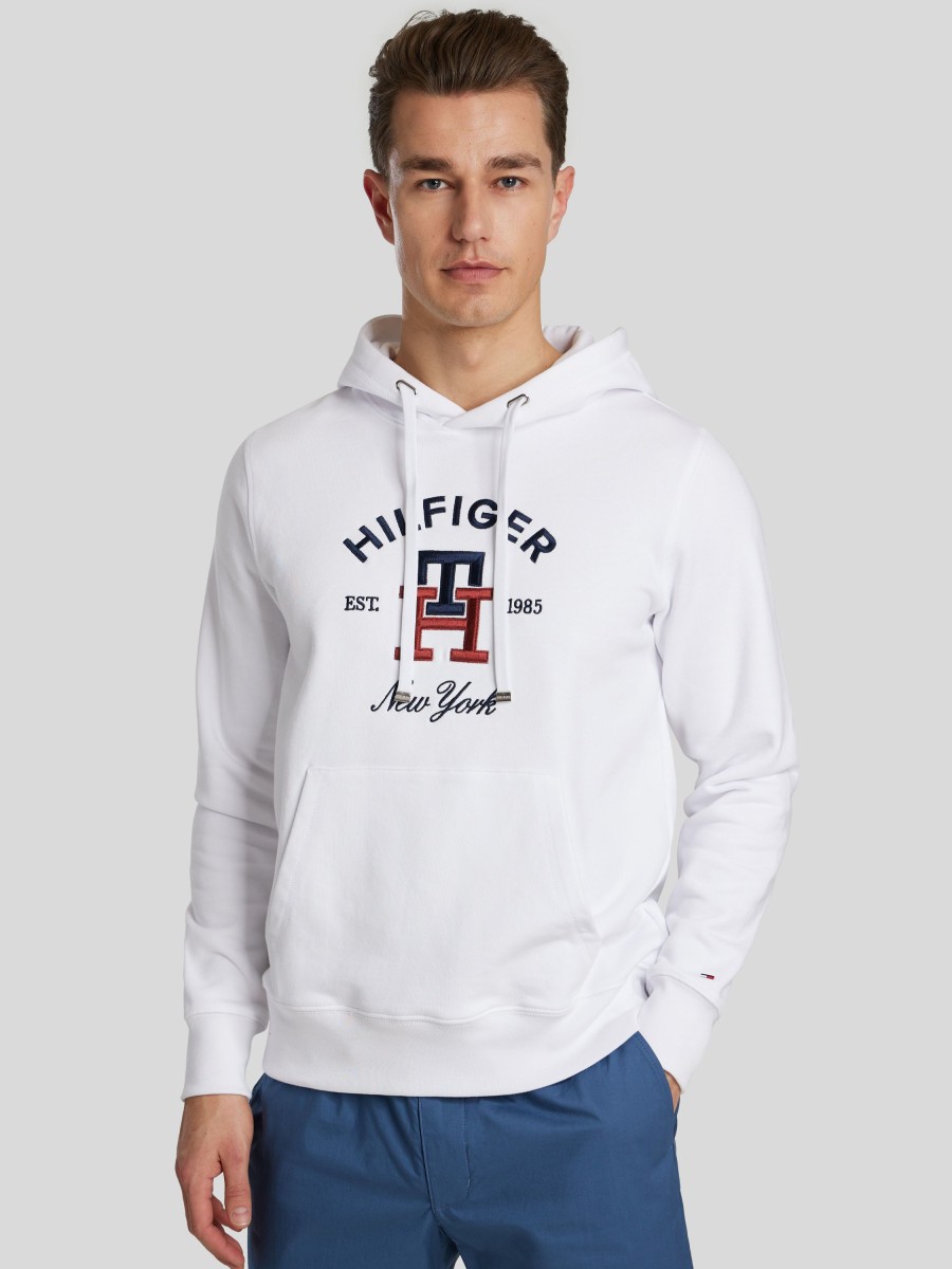 Manner Tommy Hilfiger Hoodies & Sweatshirts | Hoodie Mit Logo Weiss