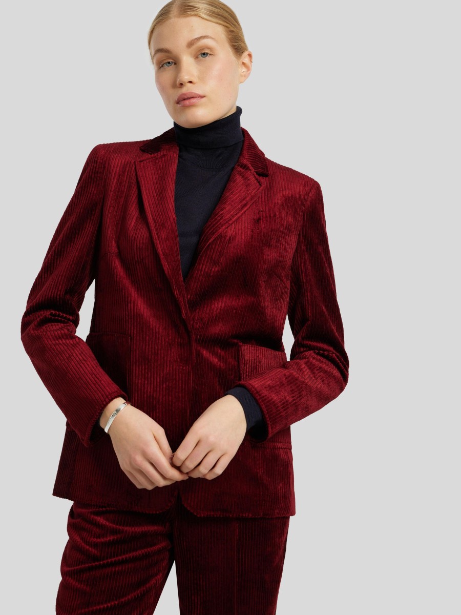 Frauen Akris Punto Blazer | Blazer Aus Cord Rot