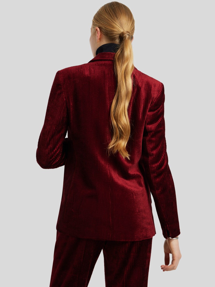 Frauen Akris Punto Blazer | Blazer Aus Cord Rot