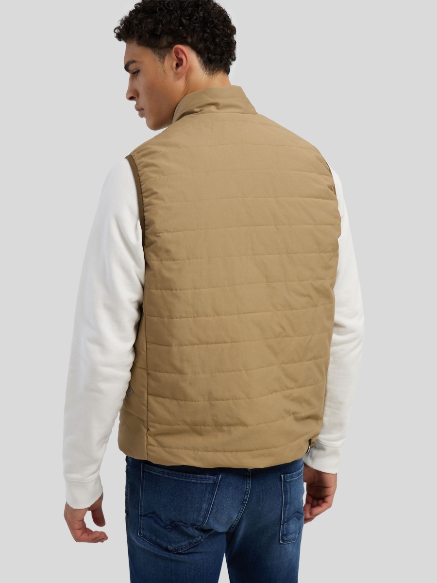 Manner Replay Gilets & Westen | Gestepptes Gilet Khaki