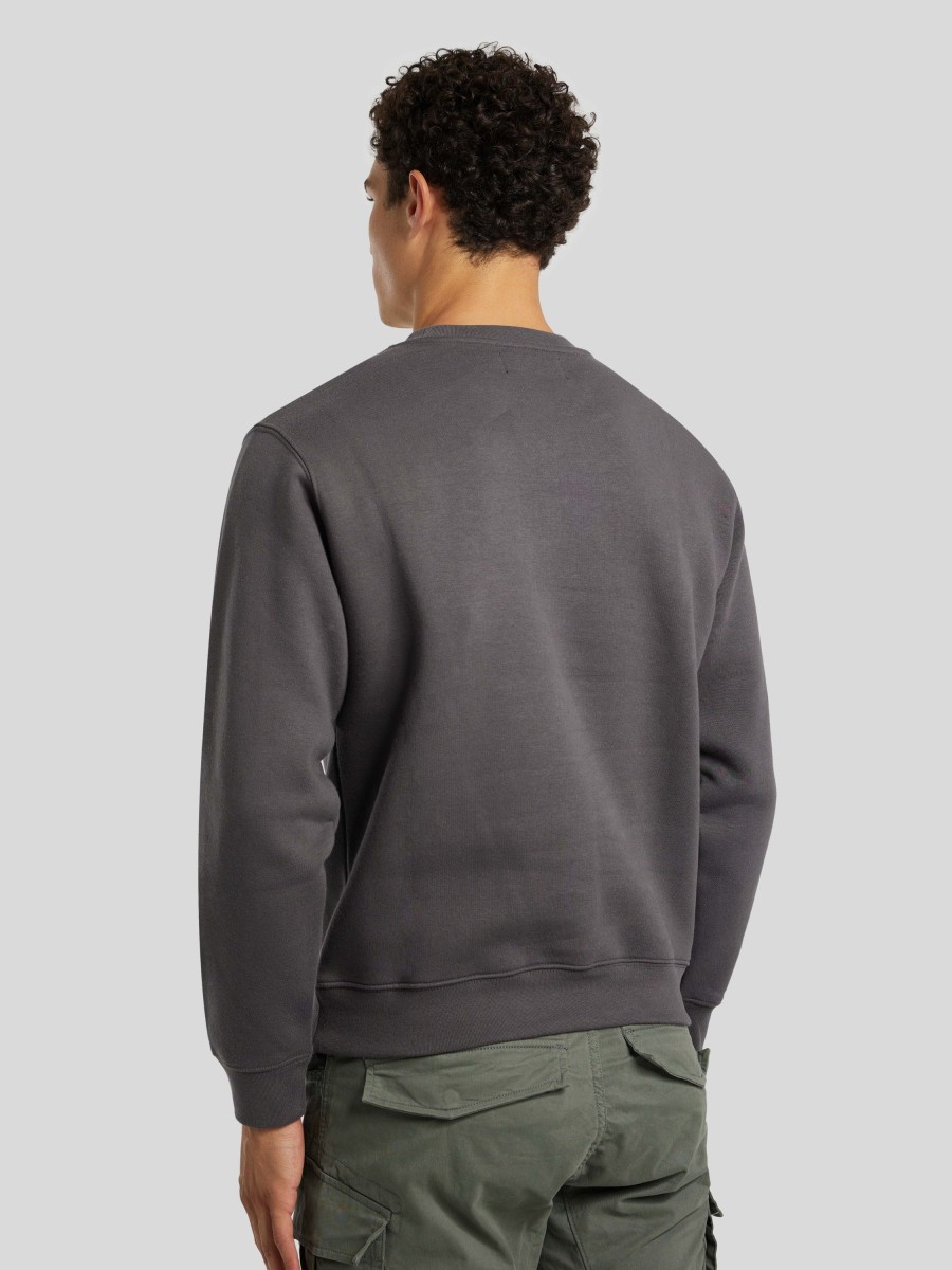 Manner Replay Hoodies & Sweatshirts | Sweatshirt Mit Applikation Anthrazit