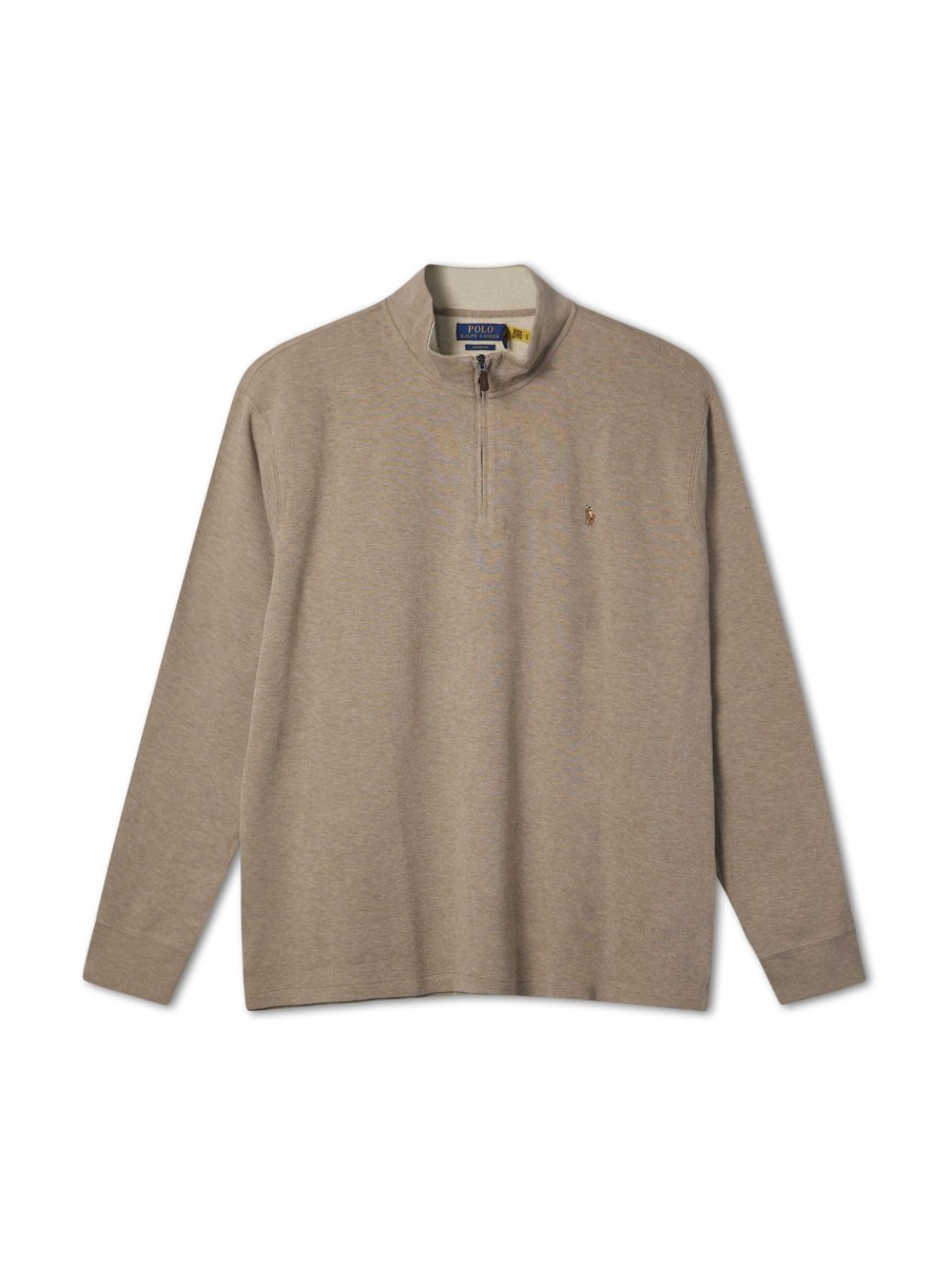 Manner Polo Ralph Lauren Grosse Grossen | Pullover Mit Zip Beige