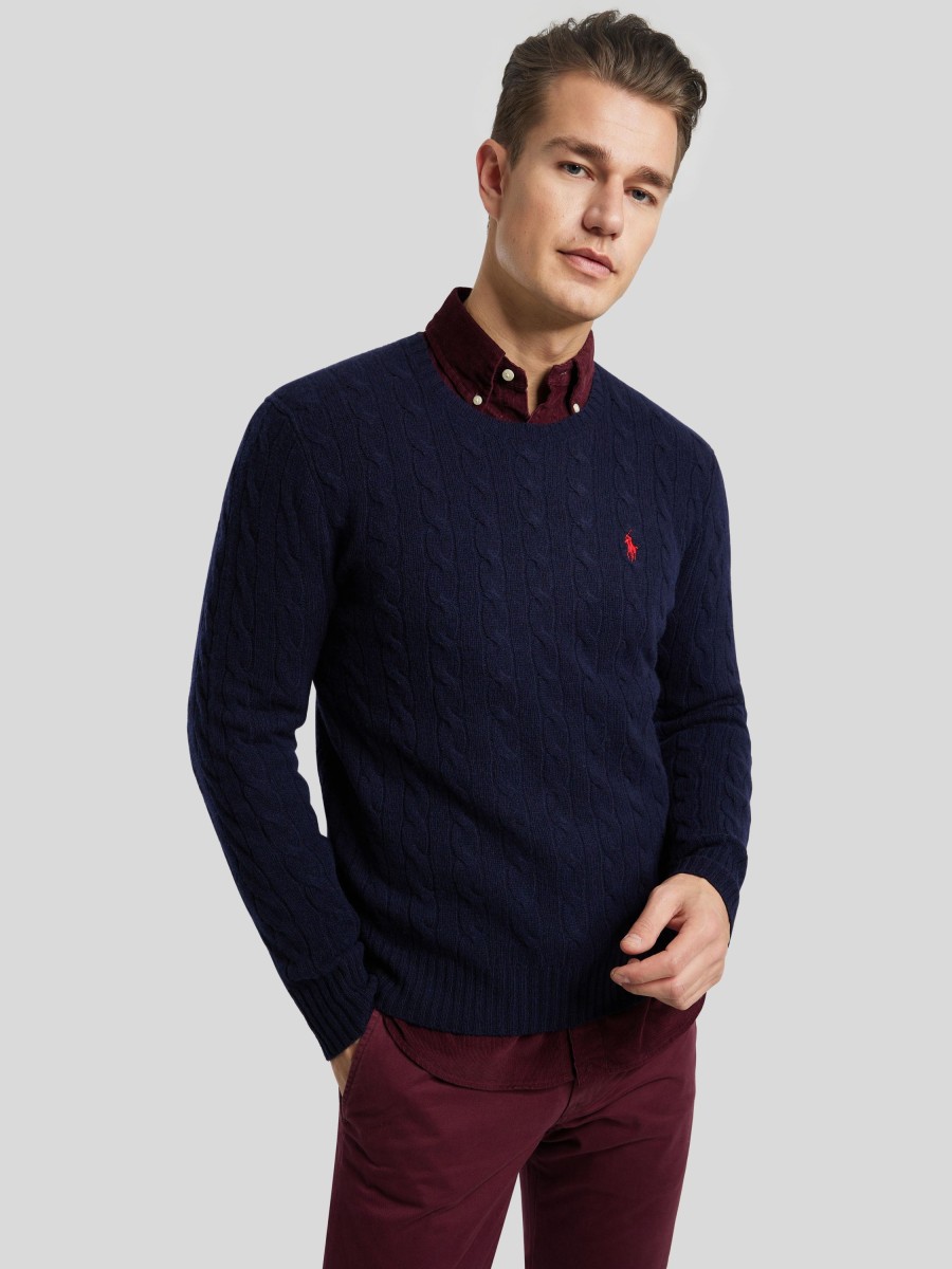 Manner Polo Ralph Lauren Men Pullover & Strickjacken | Strickpullover Marine