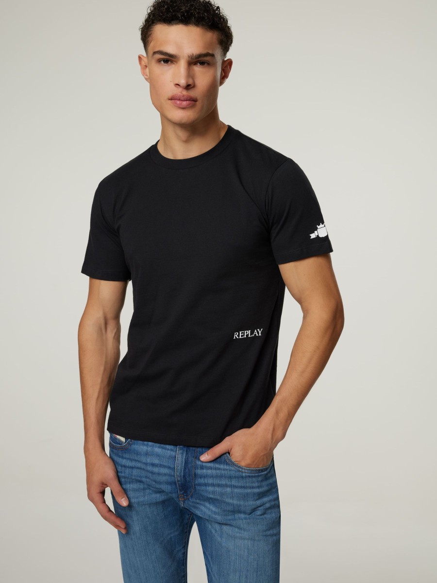 Manner Replay T-Shirts & Shirts | T-Shirt Schwarz