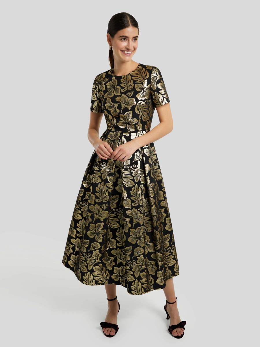 Frauen Lunatica Milano Kleider | Cocktailkleid Mit Print Mik Messing