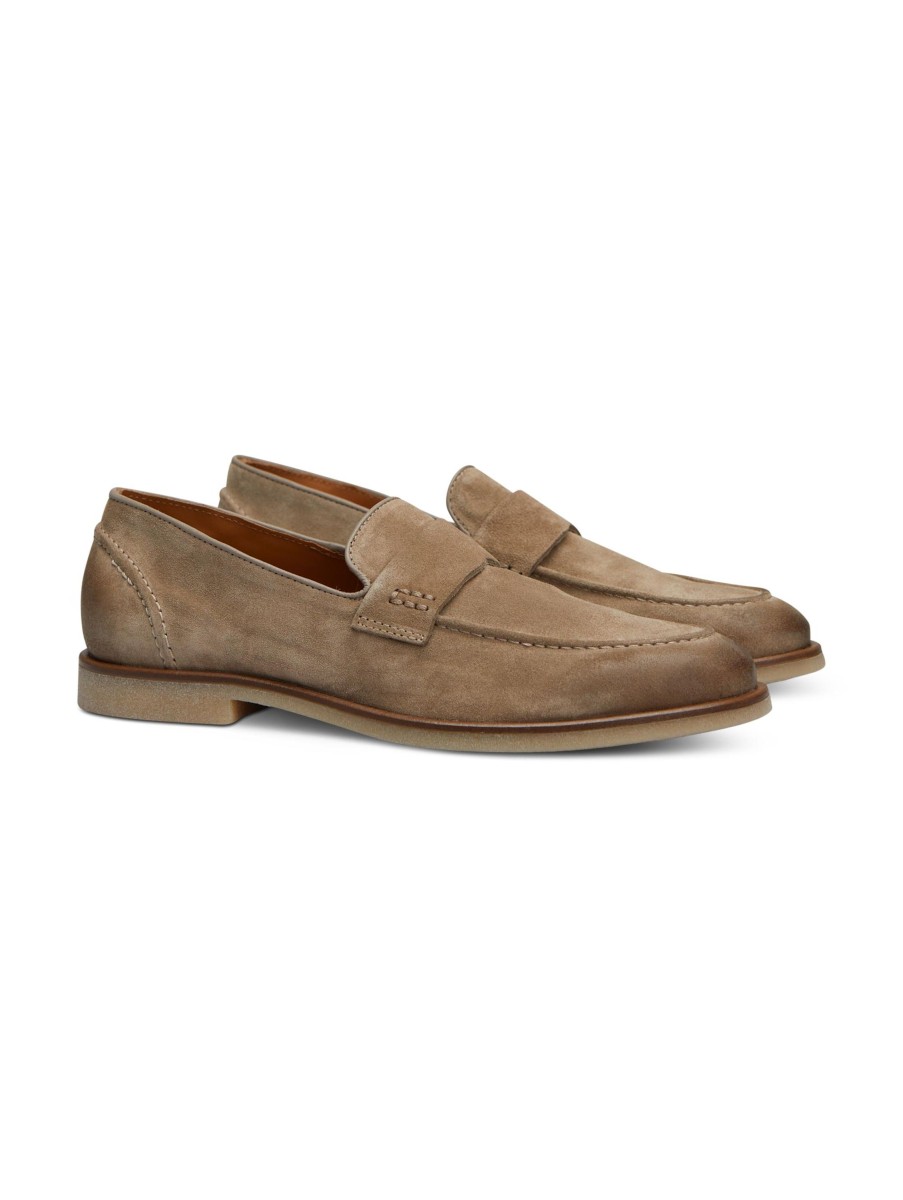 Manner Paul Kehl Loafers & Slippers | Loafer Aus Veloursleder Beige