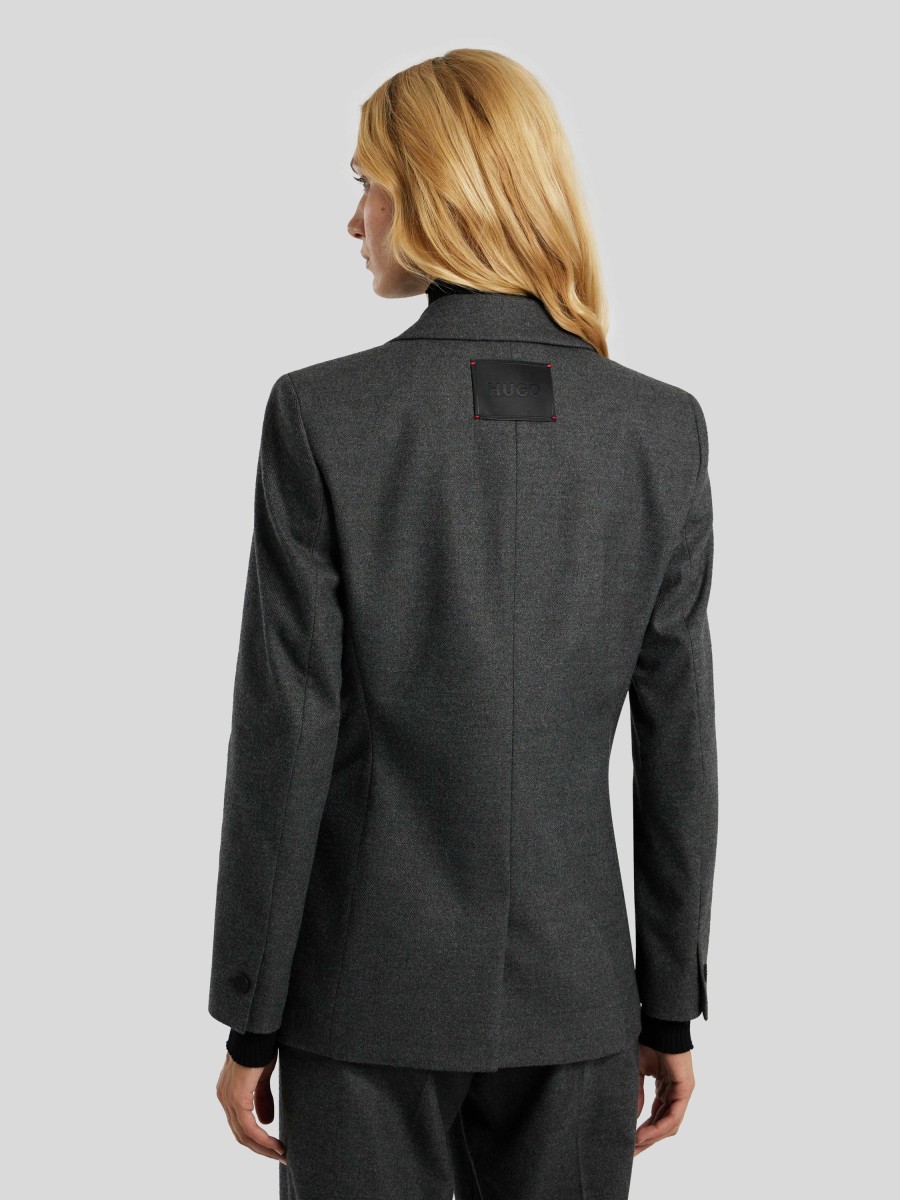 Frauen HUGO Blazer | Blazer Aus Flanell Atana Anthrazit