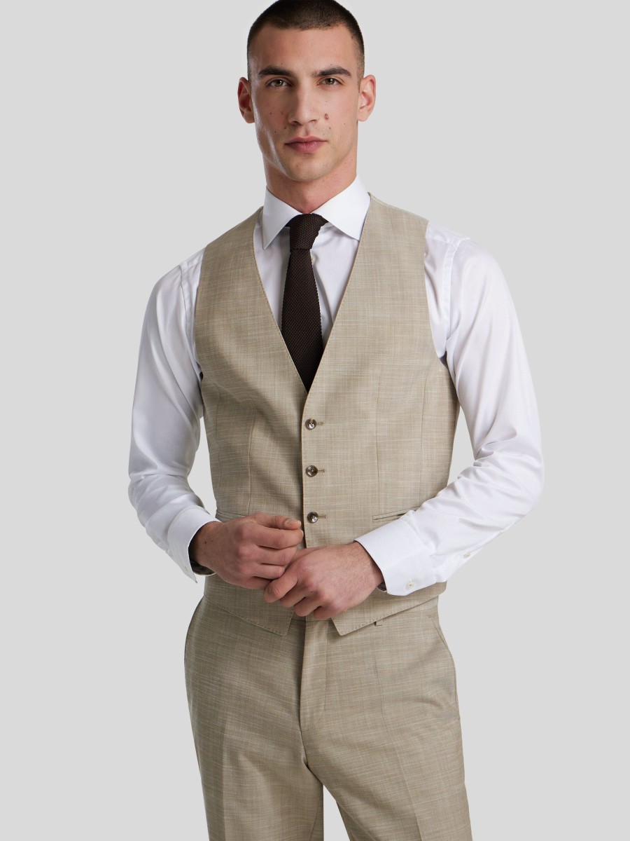 Manner BOSS Men Gilets & Westen | Gilet Im Slim Fit Beige