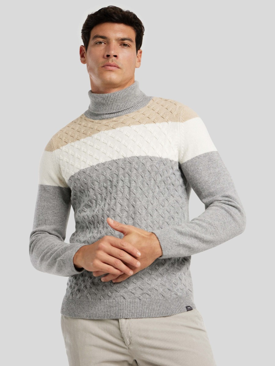 Manner Brax Pullover & Strickjacken | Rollkragenpullover Brian Grau