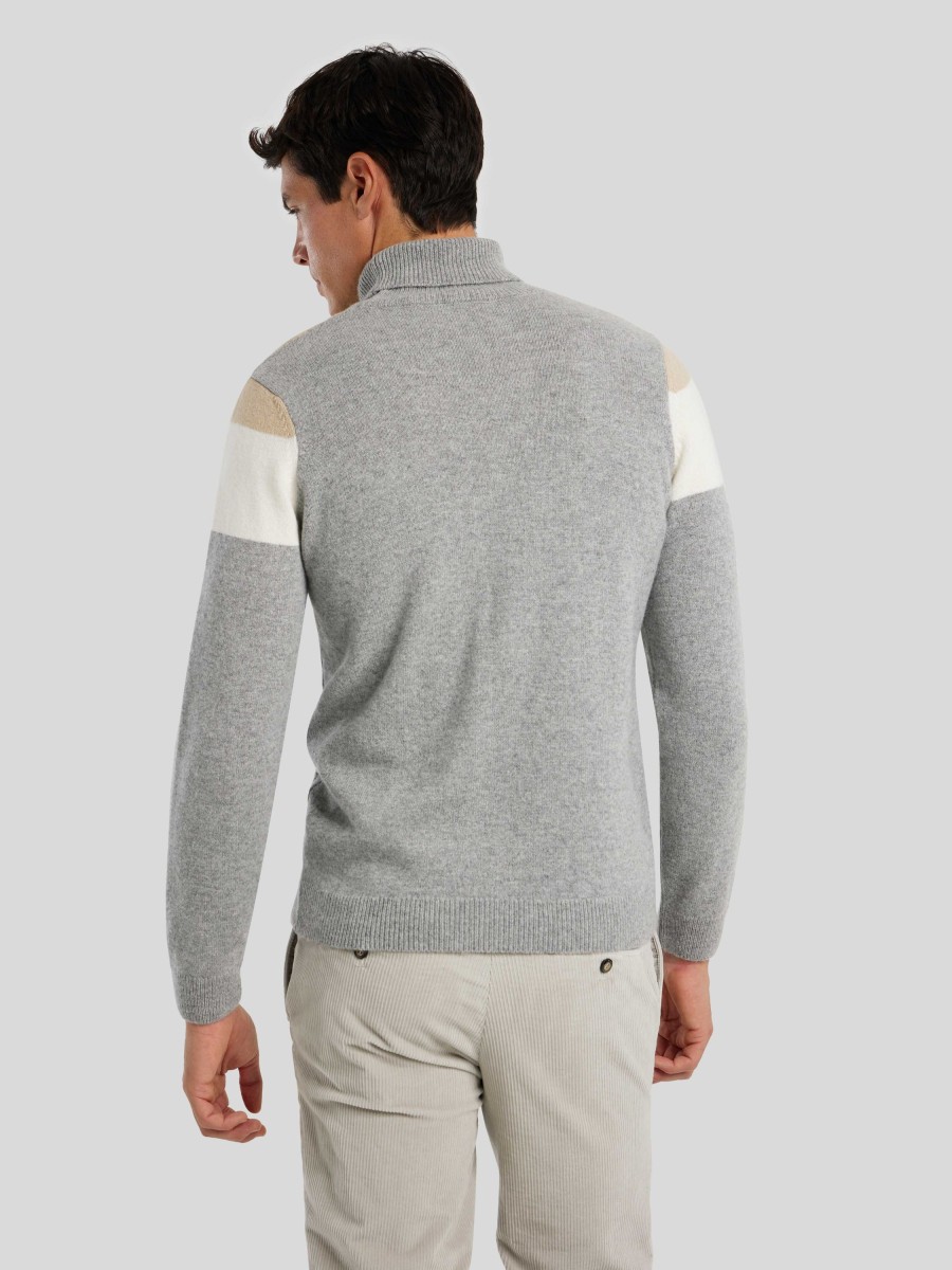 Manner Brax Pullover & Strickjacken | Rollkragenpullover Brian Grau