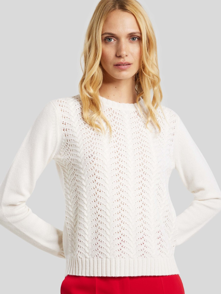 Frauen Max Mara Studio Pullover & Strick | Pullover Cluny Ecru