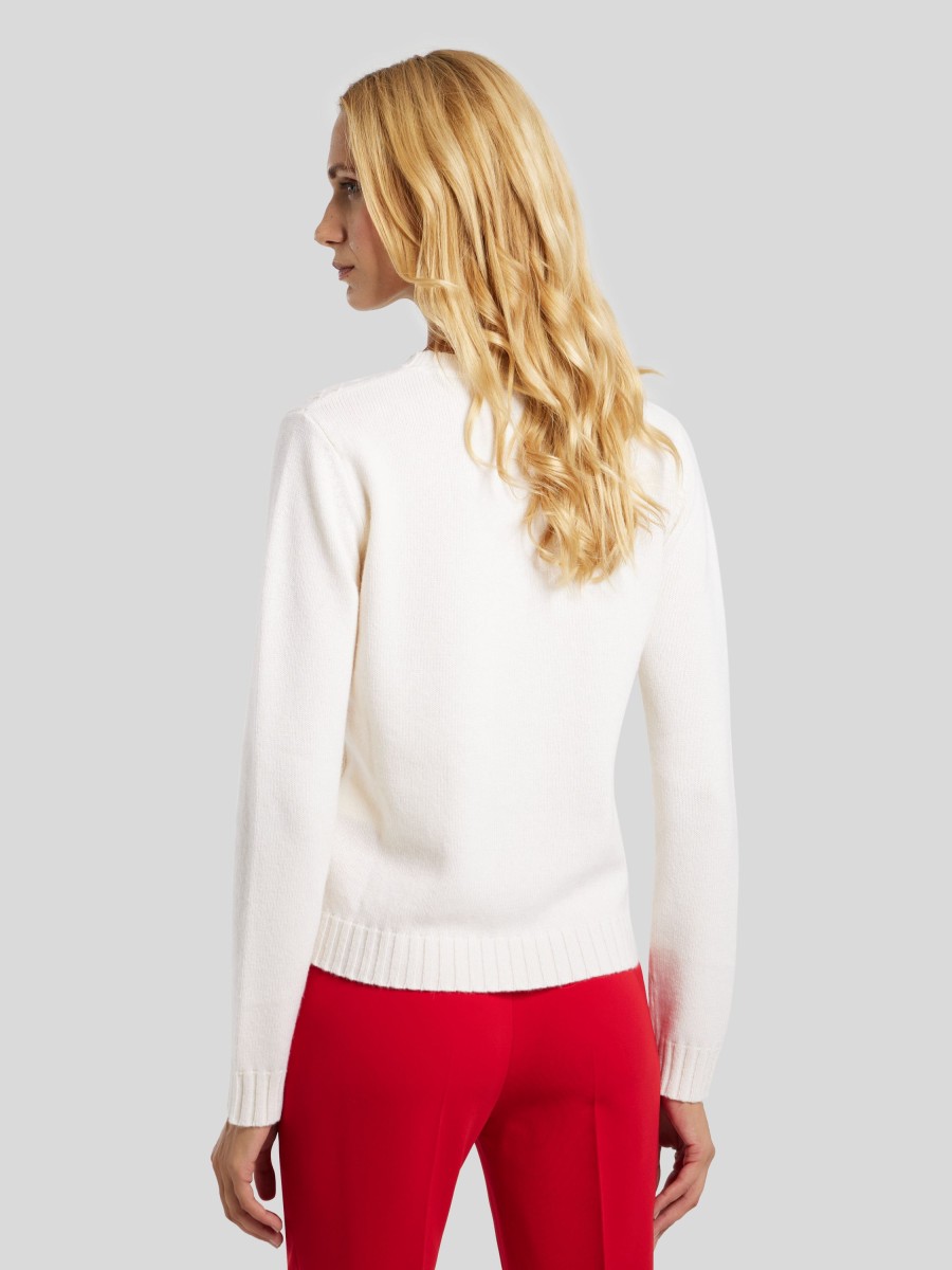 Frauen Max Mara Studio Pullover & Strick | Pullover Cluny Ecru