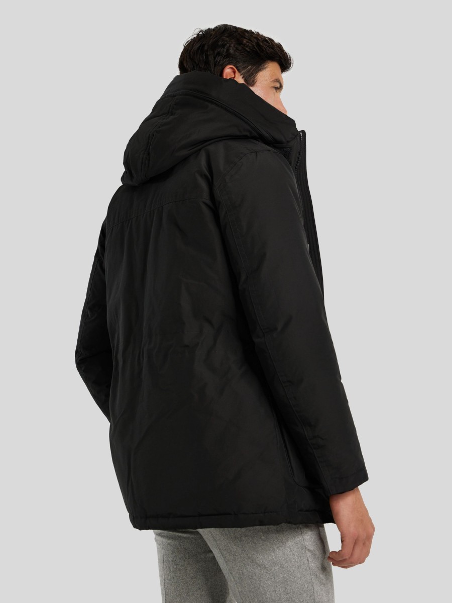 Manner Woolrich Mantel | Parka Aus Daunen Schwarz